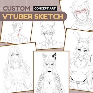 カスタム Vtuber 全身モデル コンセプト スケッチ デザイン | Vtuber アート、かわいいファンタジー キャラクター、アニメ モデル アセット、キャラクター デザイン、Vtuber スケッチ