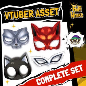 Vtuber Asset - Persona Complete Mask Set (Instant Download) | Persona 5 Asset, Ready to Use, OBS Compatible, PNG Download, Streamer Asset
