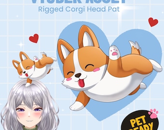 Cabeza de Corgi manipulada Live2d, modelo Vtuber, mascota de cabeza, lista para usar