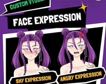 Custom Face Expression Vtuber Model  and rigging Live2D anime, manga style, digital art, discord, twitch, youtube