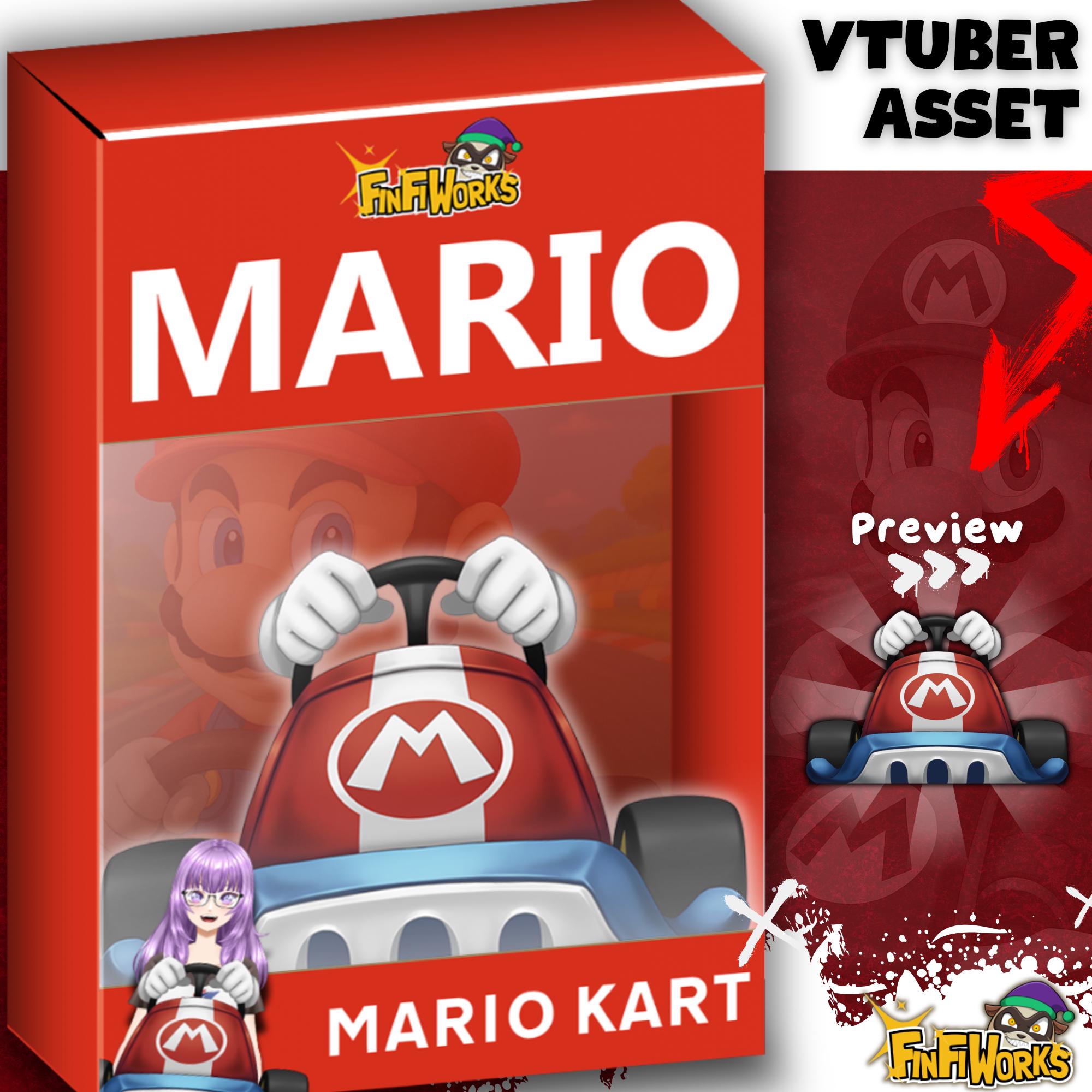 Vtuber Asset - Mario Kart (Instant Download) | Mario Kart World Asset, Ready to Use, OBS Compatible, Animated Vtuber Asset, Vtube Studio
