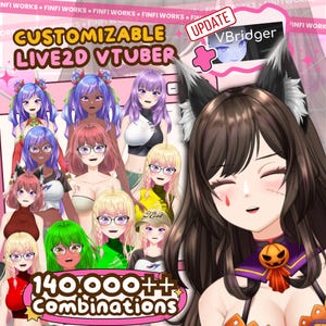 Aanpasbaar Premium Live2D Vtuber-model + Vbridger, Vtuber Full Body Rigging Starla, klaar voor gebruik, premade Vtuber, animemeisje van hoge kwaliteit