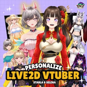 Personnalisez votre modèle VTuber Live2D | Usage commercial, Personnalisable, Cadeau personnalisé, Personnages dessinés, Rigging, Vtube Studio