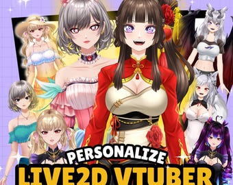 Personalize o modelo VTuber Live2D | Uso comercial, personalizável, presente personalizado, design de personagens, rigging, Vtube Studio