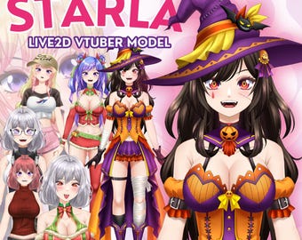 Customizable Live2D Rigged Vtuber Model Starla, Full Body Rigging, vBridger Ready, Vtuber Anime