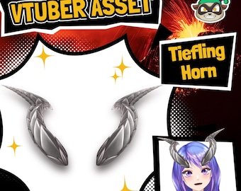 VTuber Asset - Baldur Gate 3 Asset, Tiefling Horn (Instant Download) | Vtuber Accessory, Streamer Asset, Gamer Asset, PNG Download