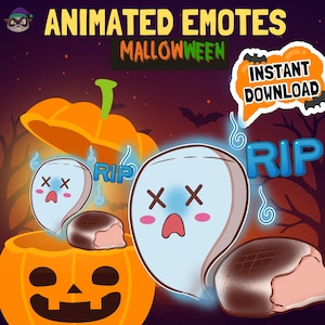 Paquete de Twitch de emoticonos animados de Halloween / Malvavisco (GIF y PNG)