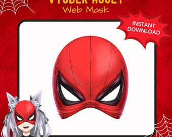 Máscara de Aranha Web do Vtuber Asset (Download Instantâneo) | Pronta para Usar, Compatível com OBS, Download em PNG, Streamer Asset, Vtube Studio, Halloween