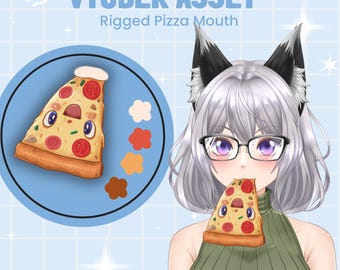 Modelo de boca animada para VTuber (Download instantâneo) | Sobreposição de boca animada | Sobreposição de comida para Twitch | Adereço fofo para streamer | Pronto para usar