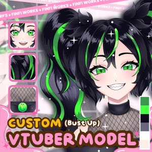 Custom Vtuber Avatar Commission Art Model Bust Up | Vtuber Art Cute Anime Character Virtual Avatar Vtuber design pngtuber dnd live2d Model