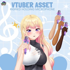 Vtuber Asset - Rigged Holding Microphone (Instant Download) | Ready to Use, Vtube Studio