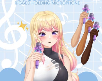 Vtuber Asset - Micrófono de sujeción (descarga instantánea) / Listo para usar, Vtube Studio