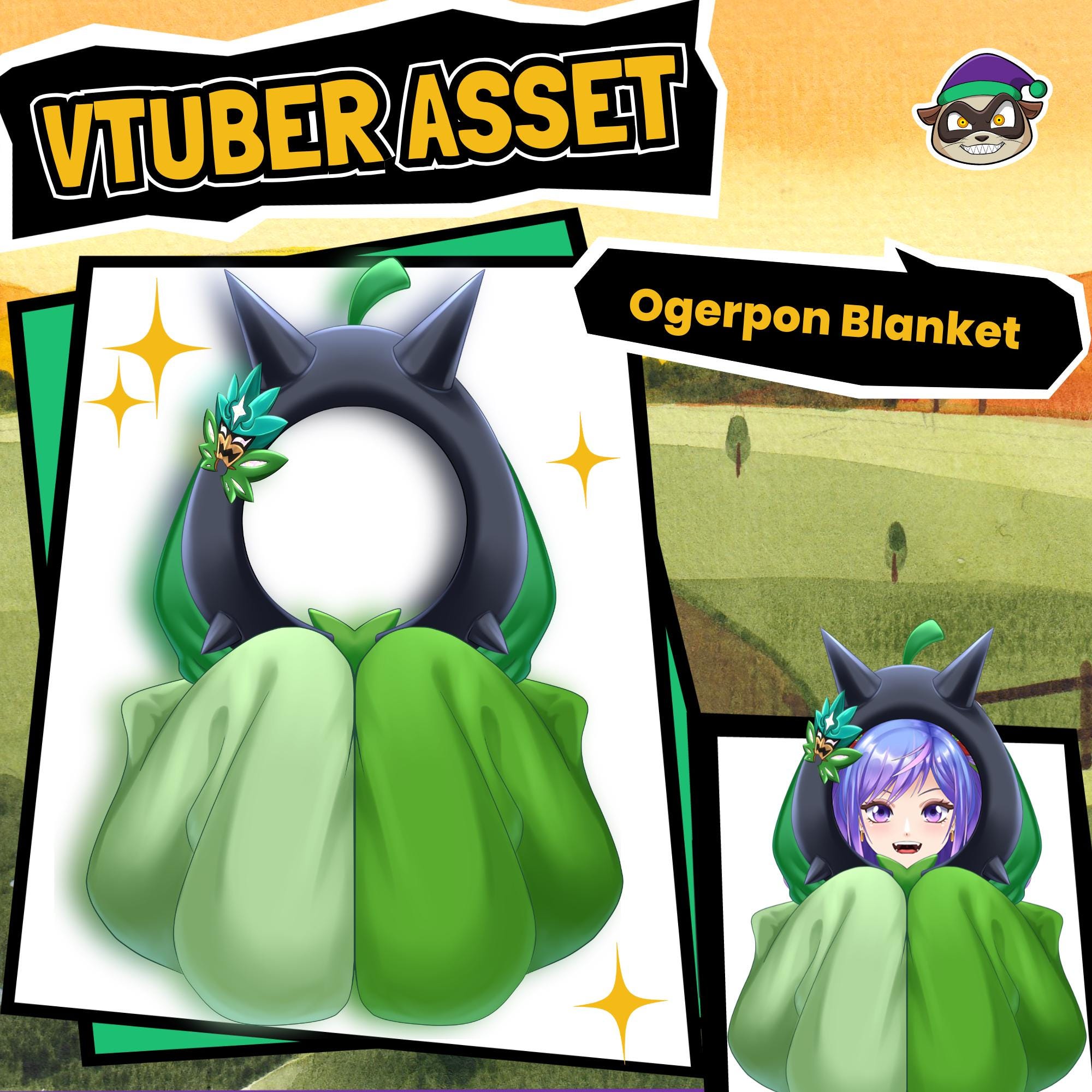 Vtuber Asset - Ogerpon Blanket (Instant Download) | Pokemon Asset, Ready to Use, OBS Compatible, PNG Download, Streamer Asset, Vtube Studio