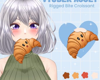 Live2D Rigged Bite Croissant VTuber Asset | Eating Animation Mouth Add-On | VTube Studio Ready