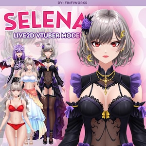 Customizable Full Body Vtuber Live2D Model Premade Girl Selena Ready to Adopt | VBridger VTube Studio