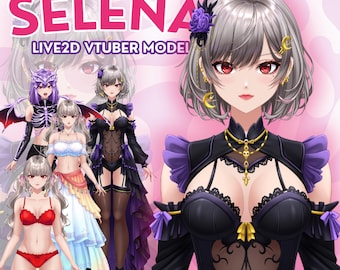 Customizable Full Body Vtuber Live2D Model Premade Girl Selena Ready to Adopt | VBridger VTube Studio