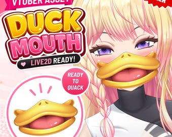 Rigged Duck Mouth V2.0 Live2D Asset para VTubers | Pronto para Rastreamento de Boca | Compatível com VTube Studio | Acessório Divertido para VTubers