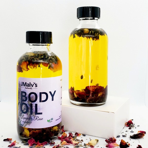 Lavender Rose Body & Massage Oil, Lavender Infused Oil, Rose Infused Oil, Fragrance Golden Jojoba Oil, Bath Oil