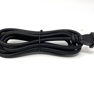 Follite Black Cloth Covered Round Lamp Wire with Plug | 8 Feet Long