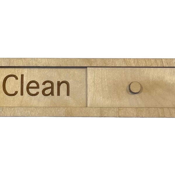 Aimant pour lave-vaisselle, indicateur coulissant de propreté et de saleté | Fichier découpé au laser à téléchargement numérique