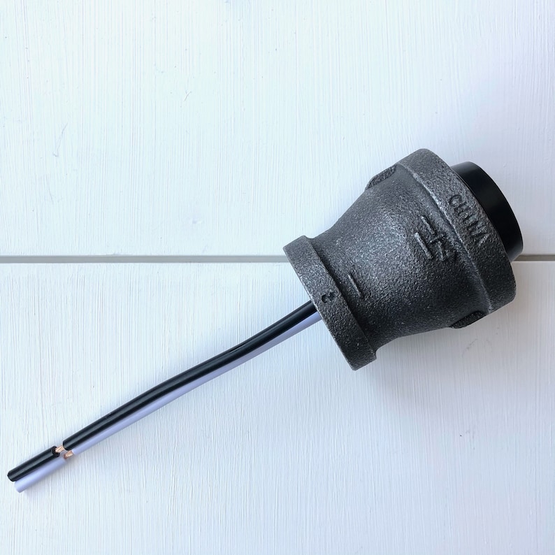 Industrial Iron Pipe Steampunk Lamp Socket Fits 1/2, 3/4 & 1 Pipe 14 Gauge Wire Copper Socket Screw image 6