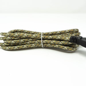 Follite Camouflage Cloth Covered Round Lamp Wire with Plug | 8 Feet Long