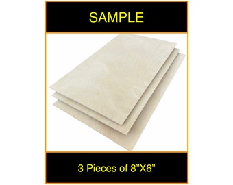 Sample Packs | Pieces of 8"x6" | 3mm Baltic Birch, 1/8" MDF, 1/4" MDF & 1/8" MDF Painted White (one side)