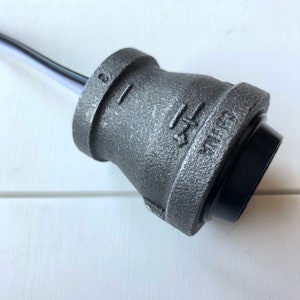 Industrial Iron Pipe Steampunk Lamp Socket Fits 1/2, 3/4 & 1 Pipe 14 Gauge Wire Copper Socket Screw image 5