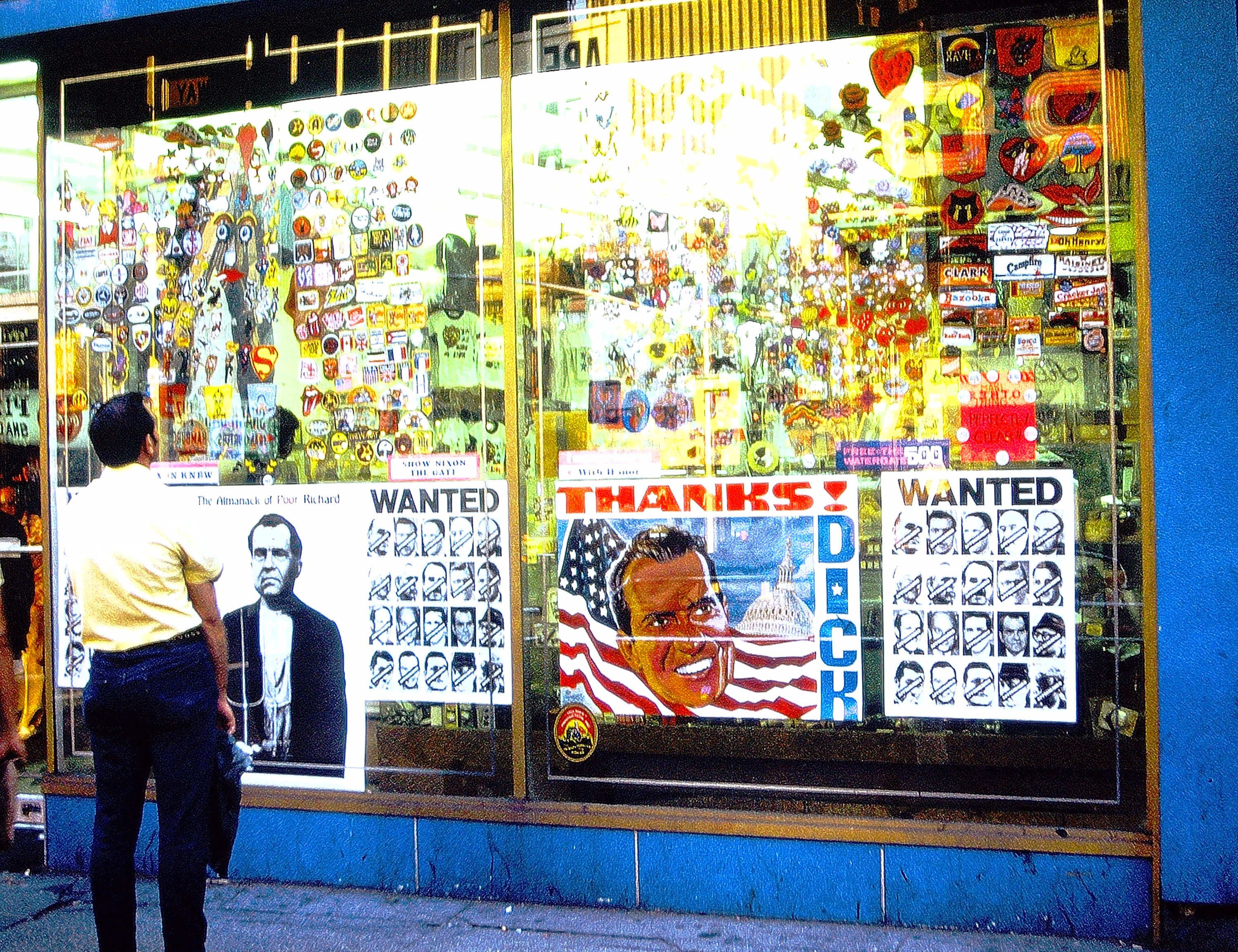 Richard Nixon and Wanted Watergate Posters in Shop Window Etsy