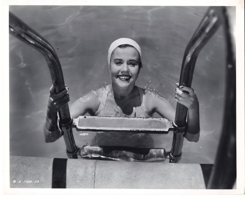 Joyce Reynolds Emerging from Pool in 1950 Film Girl\u2019s School Vintage Photo Original Print.