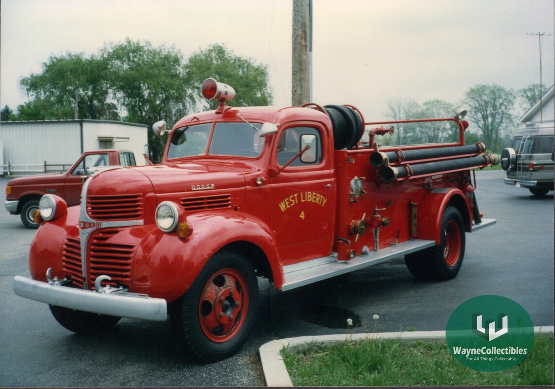 West Liberty Fire Dept. 1945 Dodge Fire Engine 4 Vintage Photo Etsy