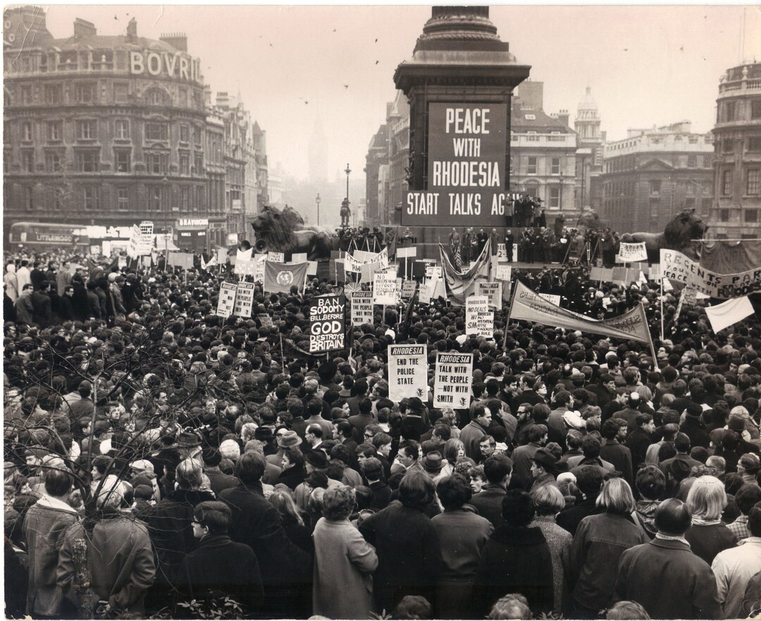 Peace in Rhodesia Rally Trafalgar Square London 1960s Press - Etsy
