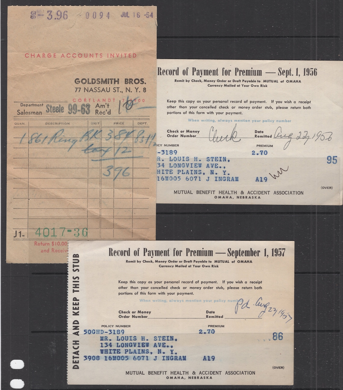 3 Old Receipts 19547 Etsy