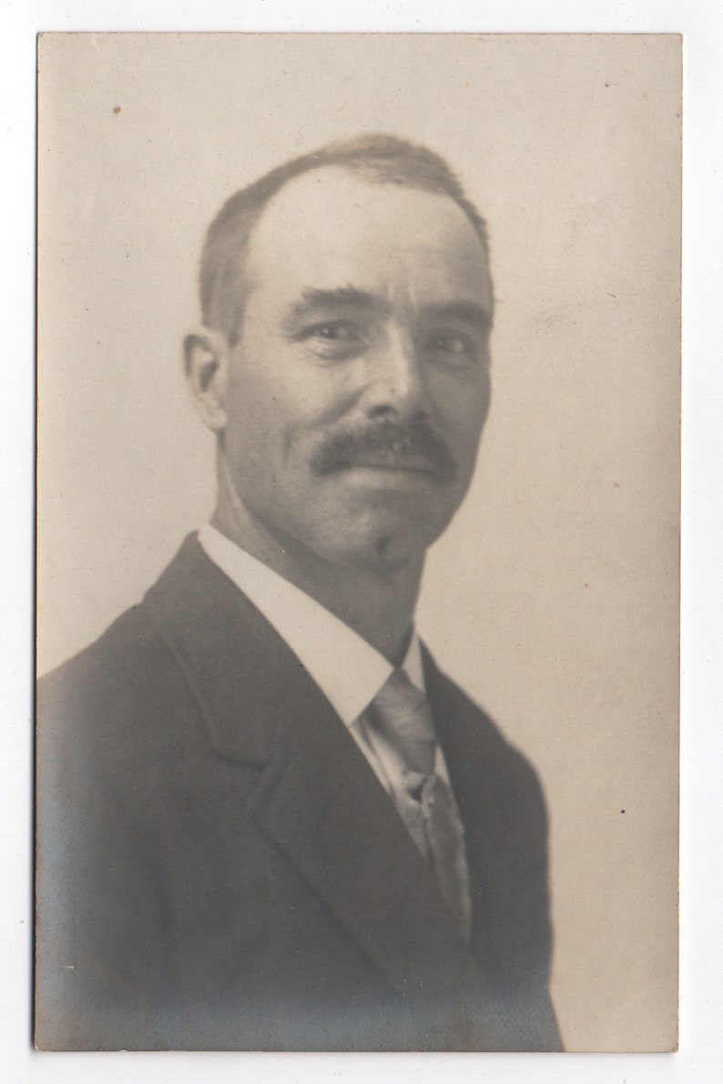 Handsome Man Antique Photo Post Card Real Picture Post Card F