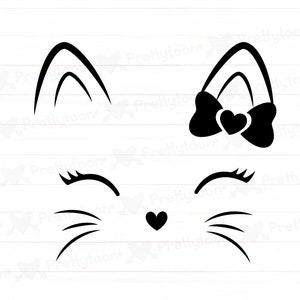 Gatto SVG. Faccia di gatto SVG. SVG. Miao Svg. Clipart del gatto. File di taglio del gatto. Cricut a faccia di gatto. Lima tagliata a faccia di gatto. Simpatico viso da gatto. File di download istantaneo