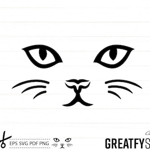 Conception de chat. Tête de chat. Svg de chat. Imprimer chat. Félin mignon. Chat mignon. Visage de chat. Yeux de chat. Visage de chat png. Visage imprimable. Svg mignon. Tirage instantané