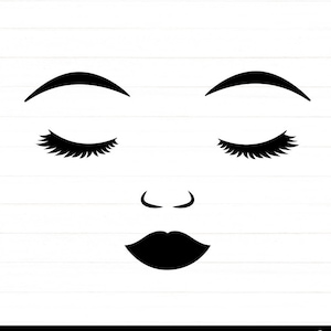 Vrouw gezicht Svg, gezicht Svg, ogen Svg, gezicht Clipart, vrouw gesneden bestand, snijden bestand, Cricut bestand, Cricut gezicht, vrouw ontwerp, vrouw mond Svg