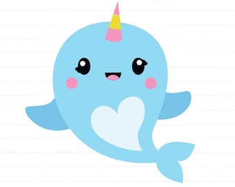 Narwhal SVG, Clipart, Cut File, For Cricut, Png transparent, Cute Sea Animal, Summer Cutting File