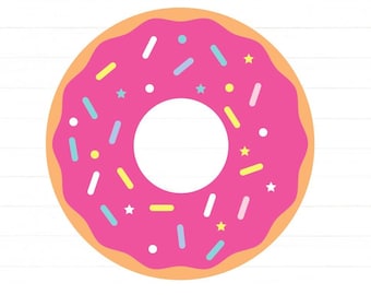 Donut SVG, Doughnut SVG, Cricut cut files, Sprinkles Donut SVG,  Cut Files, Printable Donut, Vector Donut