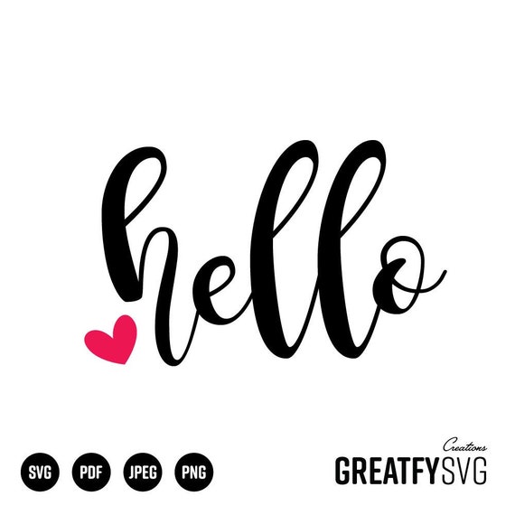 Download Heart Svg Hello Svg Cut Files For Cricut Vinyl Craft Etsy