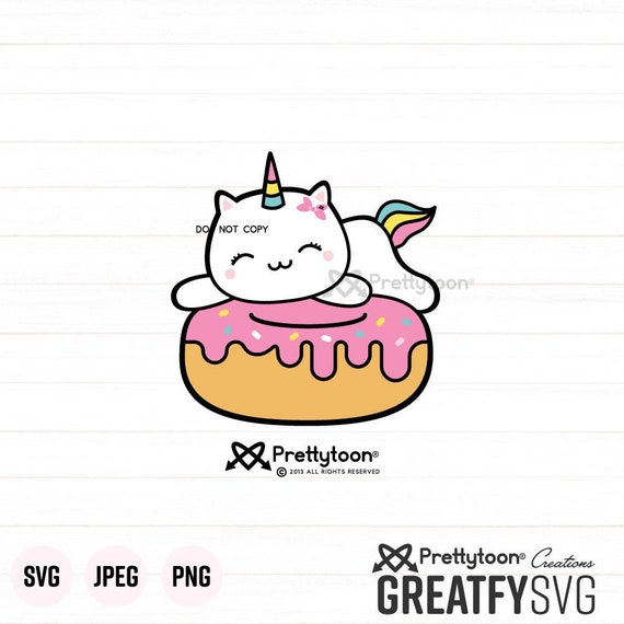 Download Svg Caticorn Svg Unicorn Svg Cat Clipart Donut Svg Cricut Etsy