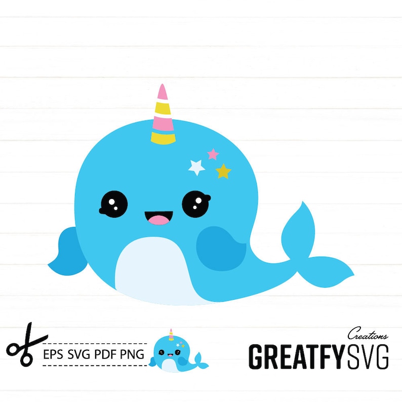 Narwhal Design Cute Narwhal Png Clipart Fish Design Cute Narwahl Instant Download Narwhal Cut File Cut File Svg Narwahl Cute Drawing