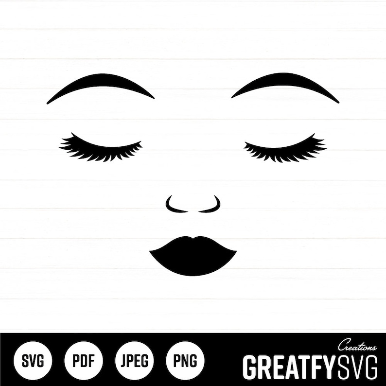 Download Cutting File Woman Cut File Woman Face Svg Woman Design Eyes Svg Face Clipart Face Svg Cricut Face Woman Mouth Svg Cricut File Clip Art Art Collectibles