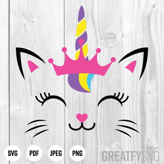 Download Caticorn Svg Unicorn Svg Caticorn Cut File Crown Svg Files Etsy