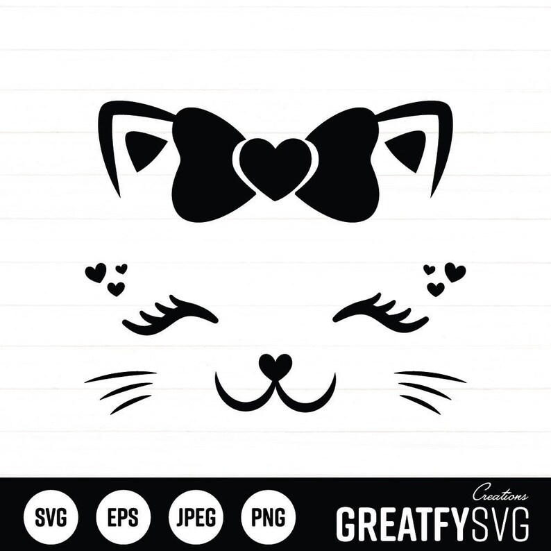 Cat SVG. Cat Face SVG. SVG. Meow Svg. Cat Clipart. Cat Cut Etsy