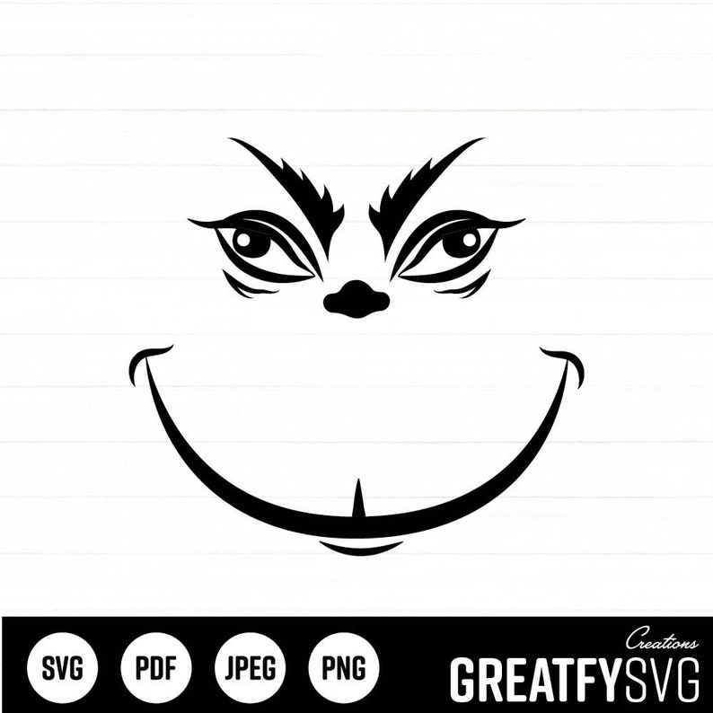 Grinch Face Svg Grinch Clipart Grinch Cut File Grinch Eyes Etsy