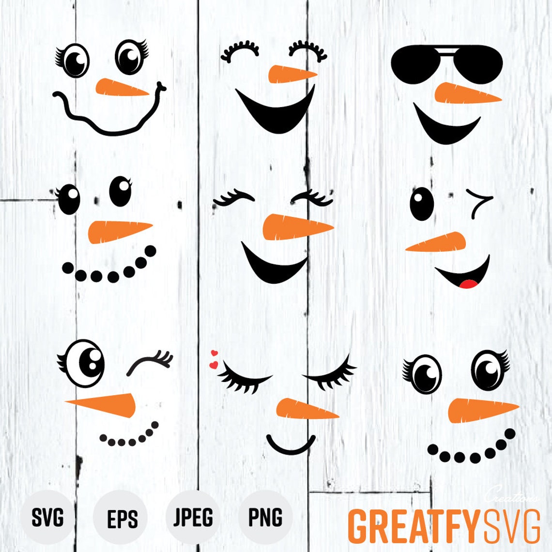 Snowman Christmas Face Svg Snowman Svg Christmas Face Svg | Etsy