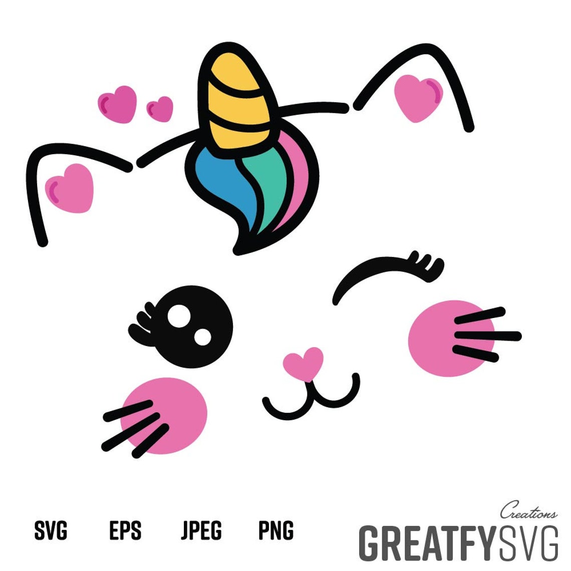 Caticorn Svg. SVG. Unicorn Svg. Caticorn Cut File. Cricut Etsy