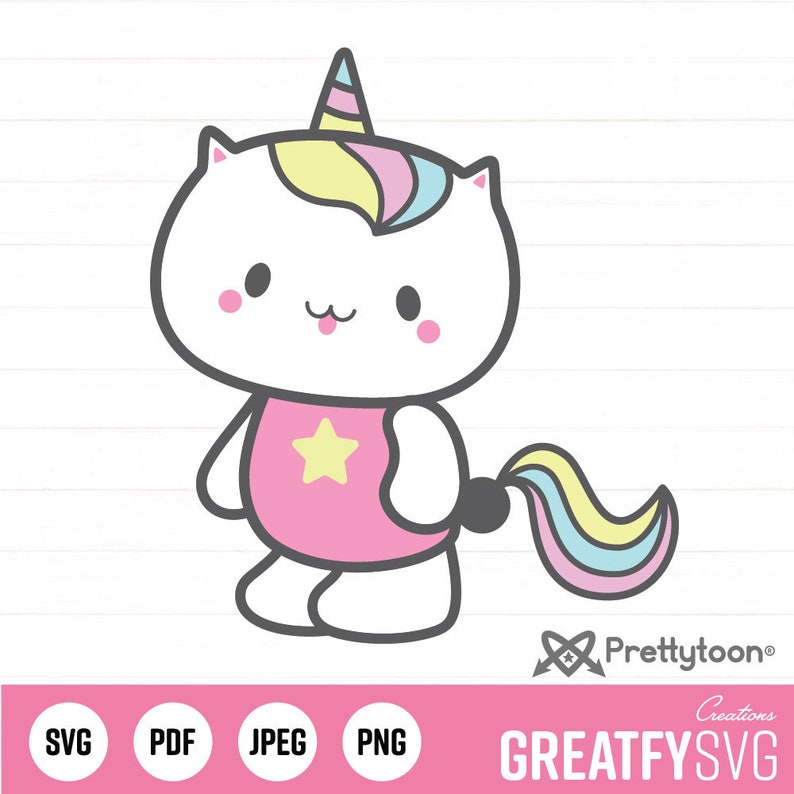 Caticorn Svg Caticorn Cut File Cat Clipart Caticorn Etsy
