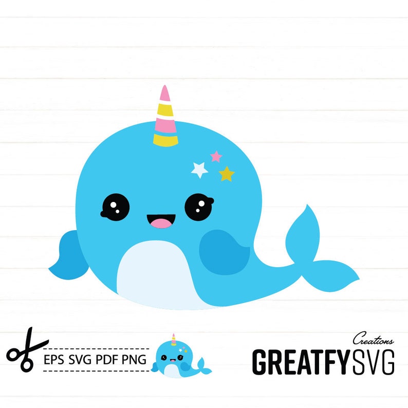 Narwhal Design Cute Narwhal Png Clipart Fish Design Cute Narwahl Instant Download Narwhal Cut File Cut File Svg Narwahl Cute Drawing